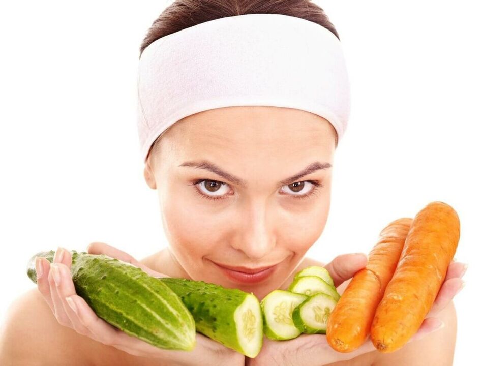 pepino y zanahoria para el rejuvenecimiento de la piel